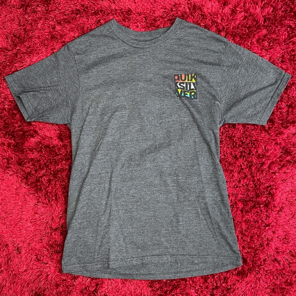 Quiksilver Surf Skateboard Medium Medium Snowboard Retro Shirt Heather Grey - Picture 2 of 7
